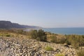 Beautiful view on the Dead sea beach Royalty Free Stock Photo