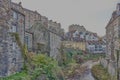 Beautiful view of Dean Village along the river Water of Leith in Edinburgh Royalty Free Stock Photo