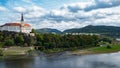 Beautiful view of decin city from pastyrska stena rock