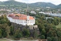 Beautiful view of decin city from pastyrska stena rock