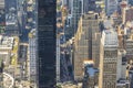 Beautiful view of densely built-up Manhattan area from above. New York, USA. Royalty Free Stock Photo