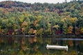 Beautiful view of a dock on the tranquil Lake Fairfield near Cashiers, North Carolina Royalty Free Stock Photo