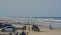 Beautiful view down New Smyrna Beach on the Atlantic Ocean in Volusia County, Florida