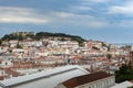 Beautiful view of the downtown of the city of Lisbon from the Sao Pedro de Alcantara viewpoint