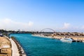 Day view of Dubai Canal, Water Canal in Downtown with reflection, Dubai, United Arab Emirates Royalty Free Stock Photo