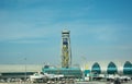 Beautiful view of the Dubai International Airport DXB Royalty Free Stock Photo