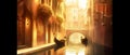 Beautiful view of An elegant and romantic Venetian canal scene generative AI