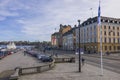 Beautiful view from embankment of port of Baltic Sea Stockholm cityscape view. Sweden. Royalty Free Stock Photo