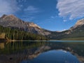 Beautiful view of Emerald Lake in the Rocky Mountains in Yoho National Park, British Columbia, Canada. Royalty Free Stock Photo