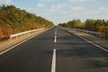 Beautiful view of empty asphalt highway. Road trip Royalty Free Stock Photo