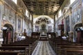 Beautiful view of empty church pews in a Viterbo Cathedral, Lazio, Italia