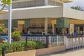 Beautiful view of empty outdoor bar hotel. Aruba. Royalty Free Stock Photo