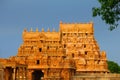 Entrance gateway gopura to the Hindu Sri Brihadeeswara Temple in Thanjavur Tanjore, Tamil Nadu Royalty Free Stock Photo