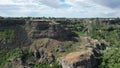 Beautiful view of an erosive geological formation with greenery