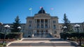 Beautiful view of the facade of Saskatchewan legislative building in Regina, Canada Royalty Free Stock Photo