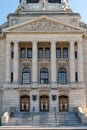 Beautiful view of the facade of Saskatchewan legislative building in Regina, Canada