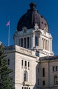 Beautiful view of the facade of Saskatchewan legislative building in Regina, Canada Royalty Free Stock Photo