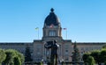 Beautiful view of the facade of Saskatchewan legislative building in Regina, Canada Royalty Free Stock Photo