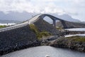 Beautiful view of famous bridge Storseisundbrua, part of the scenic Atlantic Ocean Road in Norway Royalty Free Stock Photo