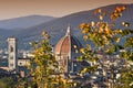 Beautiful view of The famous Cathedral of Santa Maria del Fiore in Florence during autumn season in October. Florence, Italy Royalty Free Stock Photo