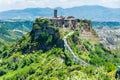 Beautiful view on the famous dead town of Civita di Bagnoregio, Italy