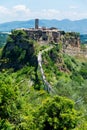 Beautiful view on the famous dead town of Civita di Bagnoregio, Italy