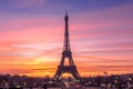 Beautiful view of famous Eiffel Tower in Paris, France. Paris Best Destinations in Europe Royalty Free Stock Photo