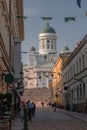 Beautiful view of the famous Helsinki Cathedral in beautiful evening light, Helsinki, Finland