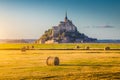 Le Mont Saint-Michel at sunset, Normandy, France Royalty Free Stock Photo