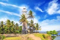 Beautiful view of the famous lighthouse in Fort Galle, Sri Lanka, on a sunny day Royalty Free Stock Photo