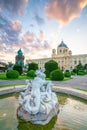 Beautiful view of famous Naturhistorisches Museum Natural History Museum at sunset in Vienna Royalty Free Stock Photo