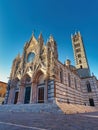 Beautiful view of Famous Piazza del Duomo with historic Siena Cathedral, Tuscany, Italy Royalty Free Stock Photo