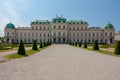 Beautiful view of famous Schloss Belvedere summer residence for Prince Eugene of Savoy, in Vienna, Austria. baroque Upper Palace Royalty Free Stock Photo