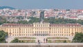 Beautiful view of famous Schonbrunn Palace timelapse with Great Parterre garden in Vienna, Austria Royalty Free Stock Photo