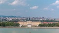 Beautiful view of famous Schonbrunn Palace timelapse with Great Parterre garden in Vienna, Austria Royalty Free Stock Photo