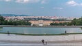 Beautiful view of famous Schonbrunn Palace timelapse with Great Parterre garden in Vienna, Austria Royalty Free Stock Photo