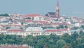 Beautiful view of famous Schonbrunn Palace timelapse with Great Parterre garden in Vienna, Austria Royalty Free Stock Photo