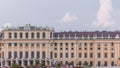 Beautiful view of famous Schonbrunn Palace timelapse with Great Parterre garden in Vienna, Austria Royalty Free Stock Photo