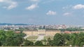 Beautiful view of famous Schonbrunn Palace timelapse hyperlapse with Great Parterre garden in Vienna, Austria Royalty Free Stock Photo