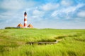 Westerheversand lighthouse, North Sea, Schleswig-Holstein, Germany Royalty Free Stock Photo