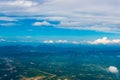 beautiful view of the fields, clouds and mountains Royalty Free Stock Photo