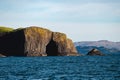 Beautiful view of the Fingal's Cave, Sea cave in Staffa Island Scotland. Royalty Free Stock Photo