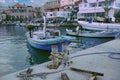 Beautiful view of fishing boats in the marina of Byblos in Lebanon, Beirut. Royalty Free Stock Photo