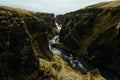 Beautiful view of the Fjadrargljufur canyon Iceland Royalty Free Stock Photo