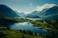 Beautiful view of the fjord in Norway. Nature and travel background