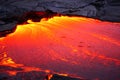 Lava field with new lava in hawaii Royalty Free Stock Photo