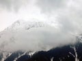 Beautiful View Of Foggy Landscape On a Wet Afternoon In Gulmarg, Jammu And Kashmir, India.