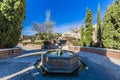 Beautiful view of the fountain in the Alcazaba garden in Almeria Spain Royalty Free Stock Photo