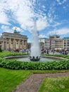 Beautiful view of a fountain near the Brandenburg Gate in Berlin, Germany