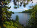 View from shore of a freshwater lake in North America